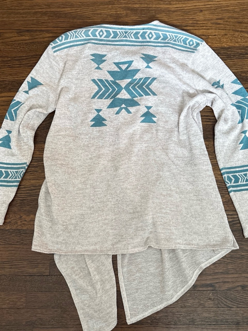 Bit & Bridle Teal Aztec Pattern Open Cardigan - Picture 5 of 5